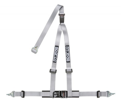 Sparco Racegordel Clubman 3-punts Zilver