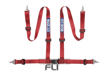 Sparco Racegordel Clubman 4-punts Rood