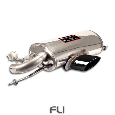 SS441805 - Supersprint Rear Exhaust Gun Metal Grey oval tail pipe 150x105 with bypass valve