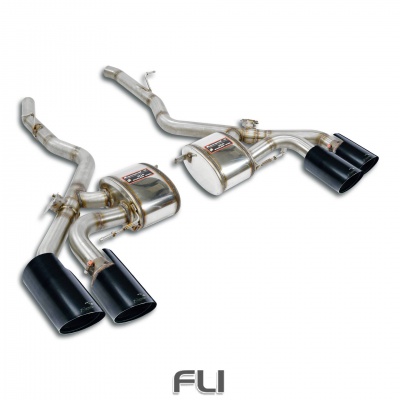 SS526046 - Supersprint Rear mufflers kit Right OO100 + Left OO100 Gun Metal Grey with valves