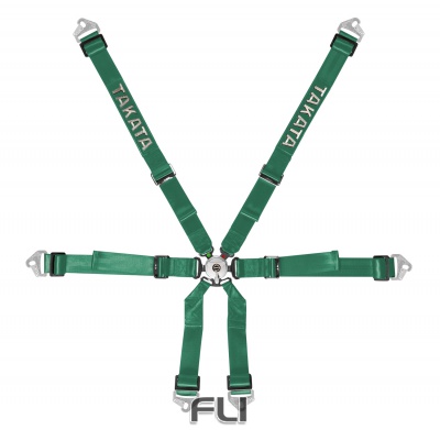 Takata Racegordel 6-punts Race 2x2 Groen